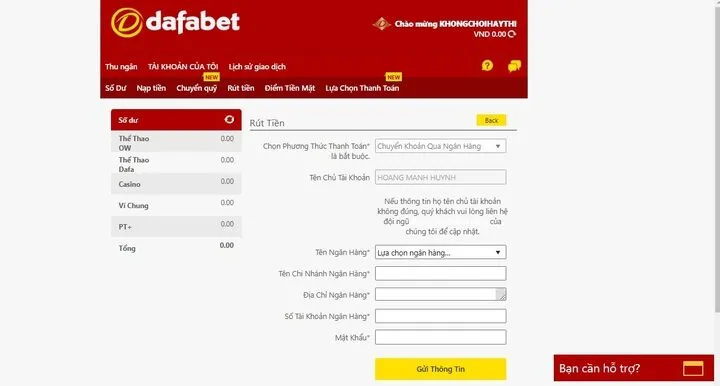 Hướng dẫn chi tiết cách rút tiền nổ hũ Dafabet từng bước